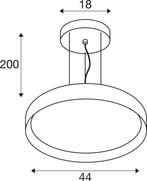 SLV 1011997 OVANA 44, PD, LED, ZIGBEE, TW, Pendelleuchte, 2200-6500K, 14W, 115°, schwarz