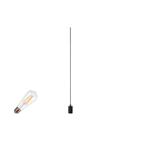 SLV 1012021 FITU Lamp Set, PD, Deckenrosette, Pendelleuchte, E27, 2700K, Phase, 320°, schwarz