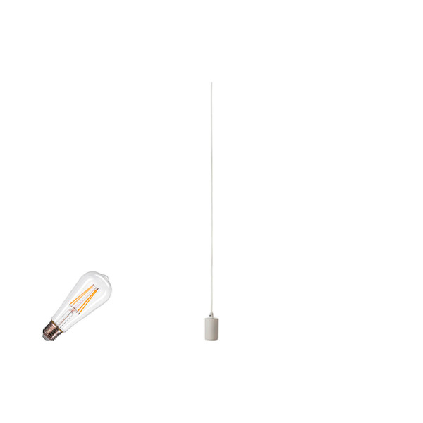 SLV 1012033 FITU Lamp Set, PD, 1-Phasen Pendelleuchte, E27, 2700K, Phase, 320°, weiß
