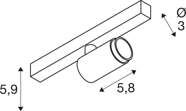 SLV 1012173 GRIP! S MINI, 48V Spot, DALI, Short, Standard Track, 3000K, 4.2W, 29°, schwarz / goldfarben