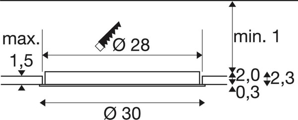 SLV 1012211 SENSER 2.0 30, RL, rund, DALI, Deckeneinbauleuchte, 3000K / 4000K, 24W, 90°, weiß