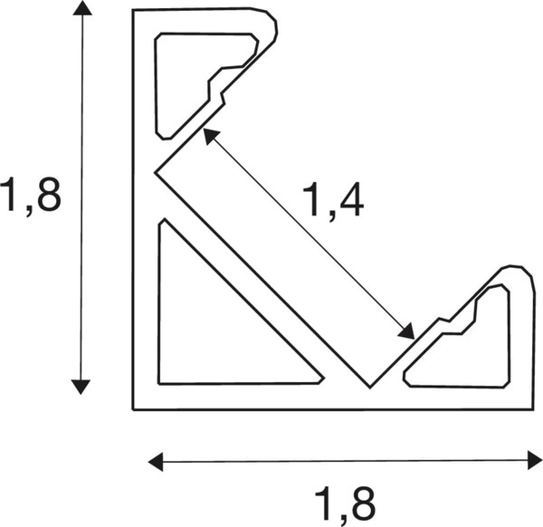 SLV 1012341 LEDSTRIP Profil eckig, S, weiß