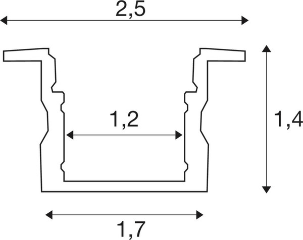 SLV 1012344 LEDSTRIP Profil Einbau, S, schwarz