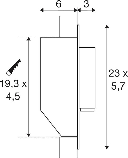 SLV 1012364 GRIP! S, WL, Wandeinbauleuchte, 2700K, 4.2W, Schalter, 29°, schwarz / goldfarben