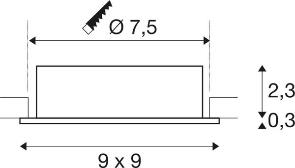 SLV 1012490 NEW TRIA 75 Smart Set, DL, eckig, GU10, PAR16, ZIGBEE, TW, Deckeneinbauleuchte, schwarz