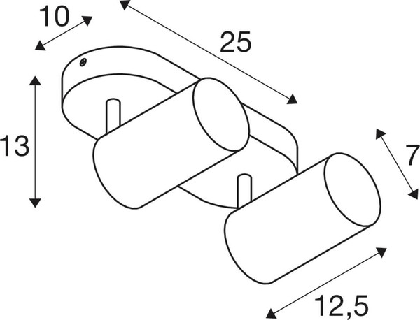 SLV 1012507 ASTO TUBE Smart Set, CW, Double, GU10, PAR16, ZIGBEE, TW, Wand- und Deckenaufbauleuchte, weiß
