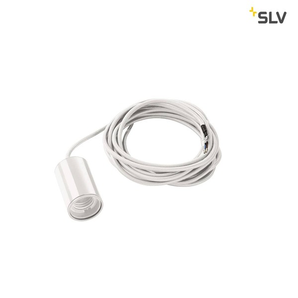 SLV 132691 FITU Pendelleuchte A60 rund weiß 5m Kabel mit offenem Kabelende max. 60W