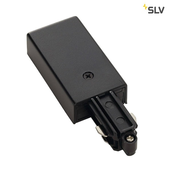 SLV 143030 Einspeiser für 1-Phasen HV-Stromschiene Aufbauversion schwarz Erde links