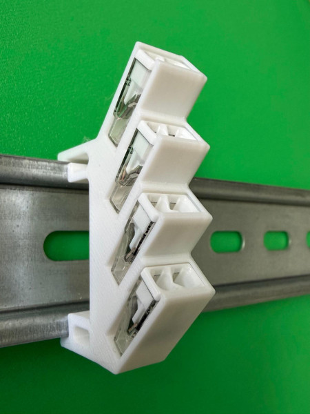 SOIXX Hutschienenhalter XWD für WAGO 4x 2273-202 DIN Rail Hutschiene Halter Weiß