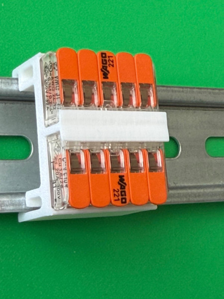 5 x SOIXX Hutschienenhalter XWD für 2 x WAGO 221-415 DIN Rail 35 mm Hutschiene Halter Weiß