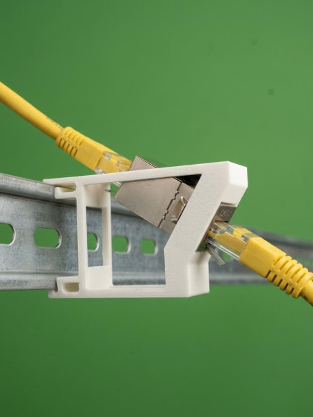 SOIXX Hutschienenhalter Keystone Modul RJ45 Netzwerk Cat6 Cat7 Cat8 DIN Rail Adapter