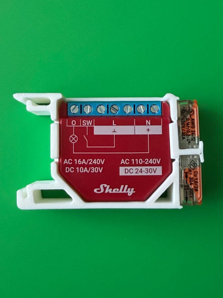SOIXX Hutschienenhalterung für Shelly Wave, PLUS, Gen3, Gen4 und für 2x WAGO 90 Grad Weiß