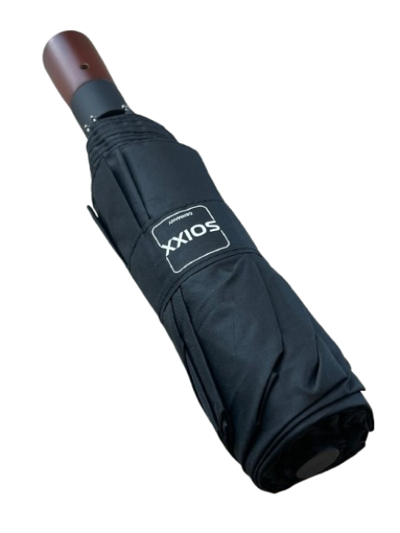 SOIXX Regenschirm Sturmfest bis 140km/h inkl. Reise-Etui, Taschenschirm mit Auf-Zu-Automatik, Doppelt belüftetes Vordach