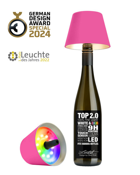 Sompex Top 2.0 Akku Flaschenaufsatzleuchte Schwarz RGB RGB 1,3W Warmweisssteuerbare Lichtfarbe 72536