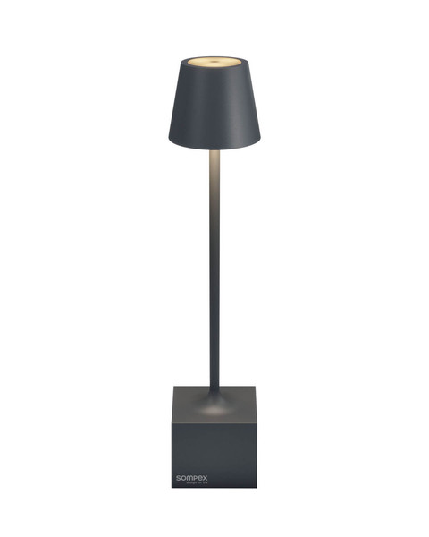 Sompex DAVE Akku-Tischlampe Anthrazit 1,5W steuerbare Lichtfarbe IP54 78662