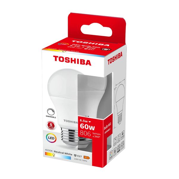 Toshiba LED Lampe dimmbar E27 8.5W 4000K 806Lm wie 60W 4711112387274