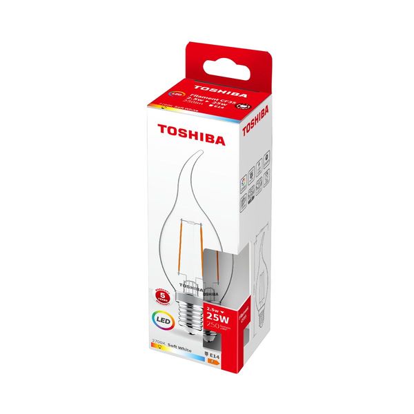 Toshiba LED Filament Lampe E14 2.5W 2700K 250Lm wie 25W 4711112384310