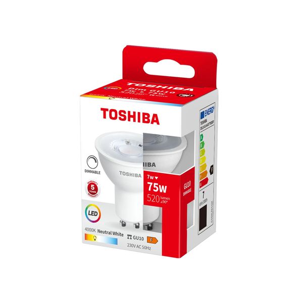 Toshiba LED Strahler dimmbar GU10 7W 4000K 520Lm wie 75W 4711112387519
