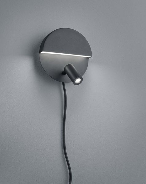 Trio Mario LED Wandleuchte  2x6W ⌀16cm Schwarz Matt warmweiss