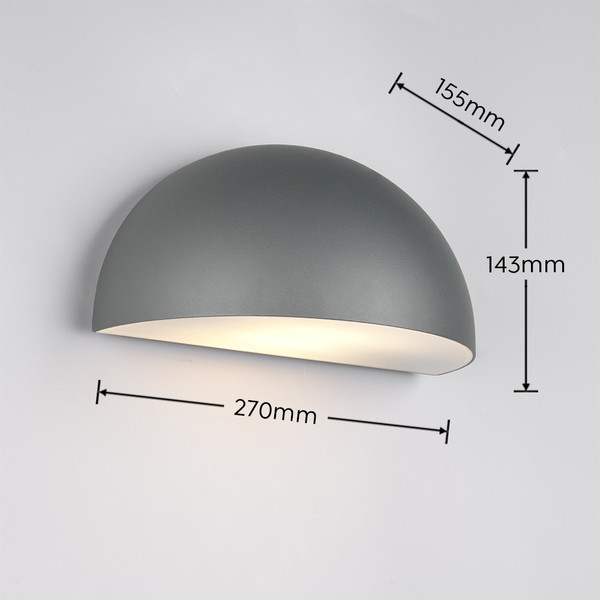 Trio 262460142 Maas E27 Wandleuchte Anthrazit IP44