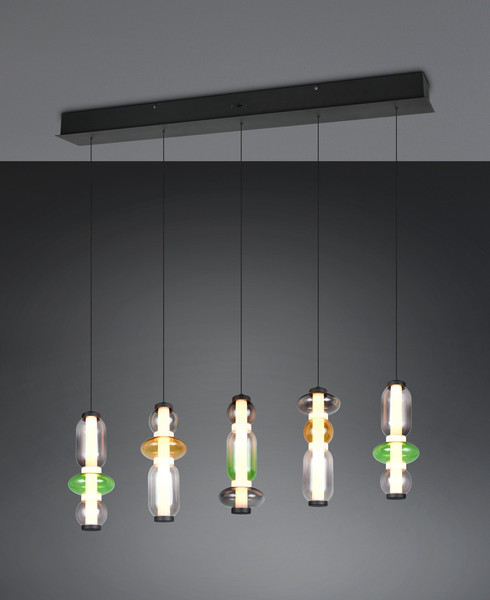 Trio 334310517 Minerva LED Pendelleuchte 5x8W dimmbar Multicolor CCT einstellbare Lichtfarbe