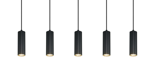 Trio 367700532 Soka GU10 Pendelleuchte 5-fach ⌀5,5cm Schwarz Matt
