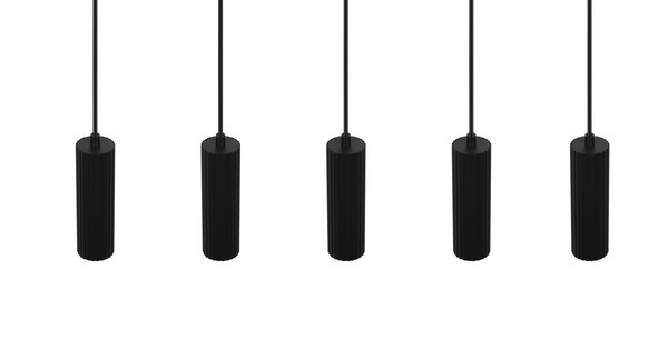 Trio 367700532 Soka GU10 Pendelleuchte 5-fach ⌀5,5cm Schwarz Matt