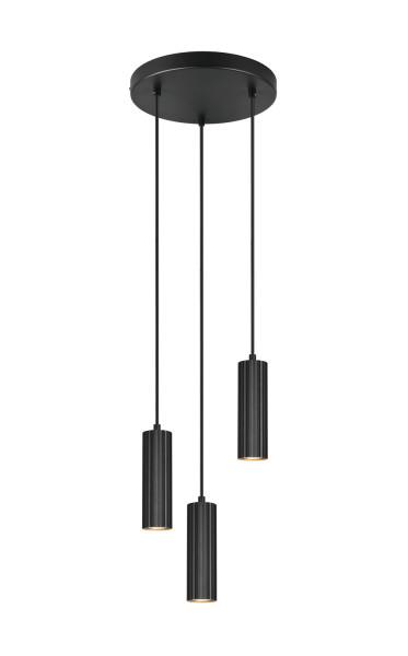 Trio 367730332 Soka GU10 Pendelleuchte 3-fach ⌀28cm Schwarz Matt