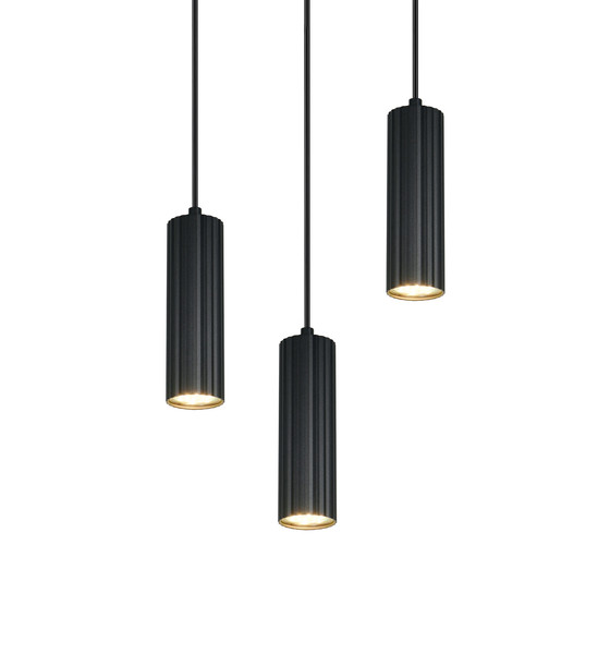 Trio 367730332 Soka GU10 Pendelleuchte 3-fach ⌀28cm Schwarz Matt