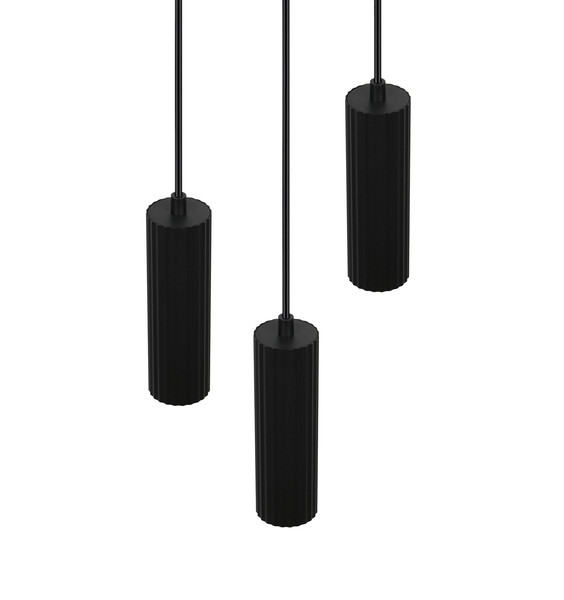 Trio 367730332 Soka GU10 Pendelleuchte 3-fach ⌀28cm Schwarz Matt