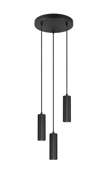 Trio 367730332 Soka GU10 Pendelleuchte 3-fach ⌀28cm Schwarz Matt