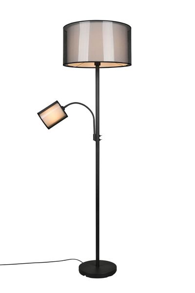 Trio Burton Stehleuchte E27/E14  2-fach ⌀45cm Schwarz Matt