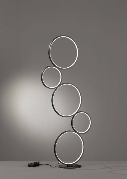 Trio Rondo LED Stehleuchte  36W dimmbar Schwarz Matt warmweiss