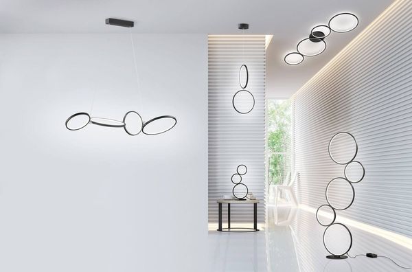 Trio Rondo LED Stehleuchte  36W dimmbar Schwarz Matt warmweiss