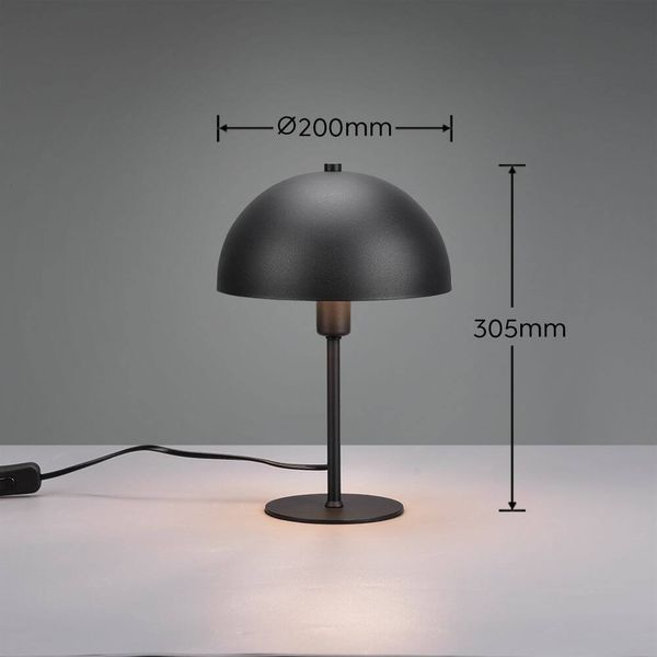 Trio Nola Tischleuchte E14  ⌀20cm Schwarz Matt