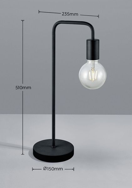 Trio Diallo Tischleuchte E27  Schwarz Matt 51cm