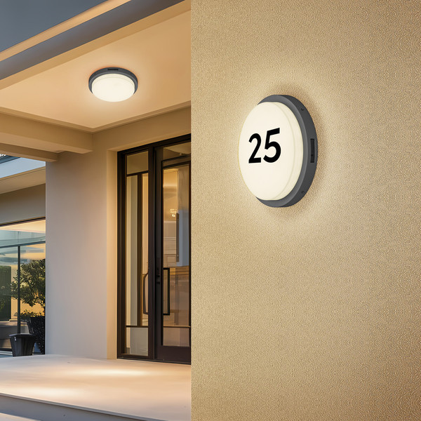 Trio 630369142 Bermejo LED Deckenleuchte 14W ⌀30cm Anthrazit IP54 CCT einstellbare Lichtfarbe