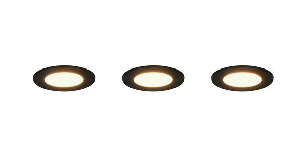 Trio 635110302 Himal LED Einbauleuchten 3x3,5W ⌀8,5cm dimmbar Schwarz IP65 CCT einstellbare Lichtfarbe