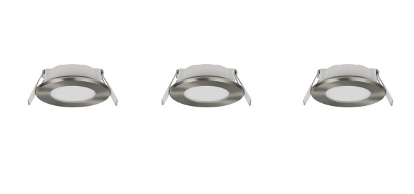 Trio 635110307 Himal LED Einbauleuchten 3x3,5W ⌀8,5cm dimmbar Nickel Matt IP65 CCT einstellbare Lichtfarbe