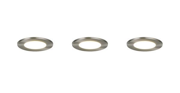 Trio 635110307 Himal LED Einbauleuchten 3x3,5W ⌀8,5cm dimmbar Nickel Matt IP65 CCT einstellbare Lichtfarbe