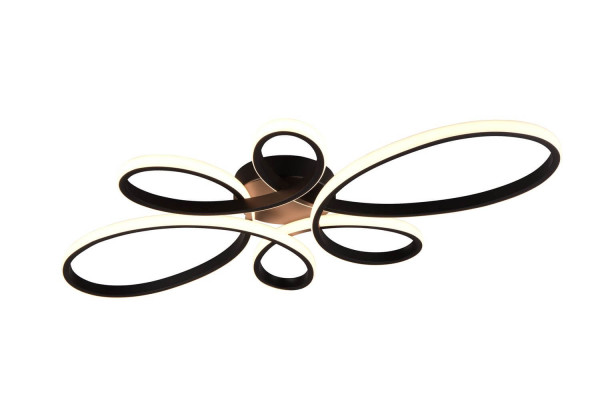 Trio Fly LED Deckenleuchte  32W dimmbar Schwarz Matt warmweiss