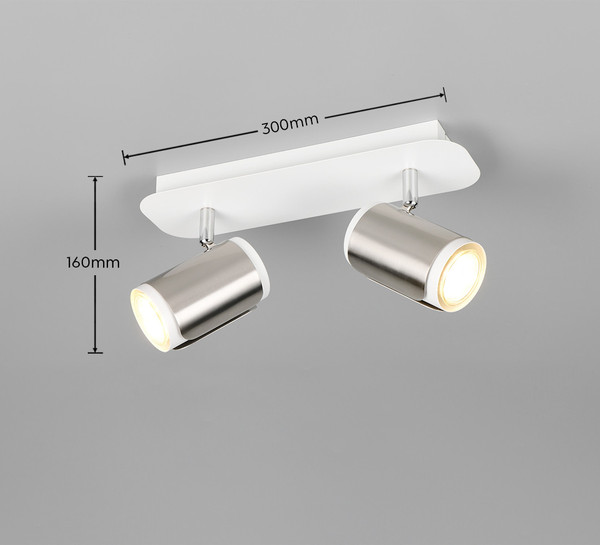 Trio 814500207 Gillan GU10 Strahler 2-fach Nickel Matt