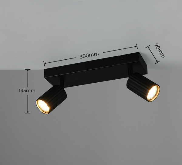 Trio 867700232 Soka GU10 Strahler 2-fach Schwarz Matt