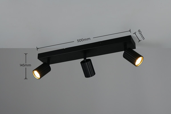 Trio 867700332 Soka GU10 Strahler 3-fach Schwarz Matt