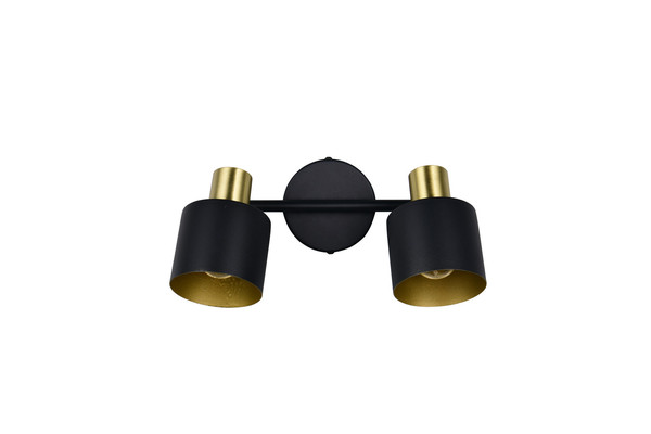 Trio 868800280 Eva E14 Strahler 2-fach Schwarz-Gold