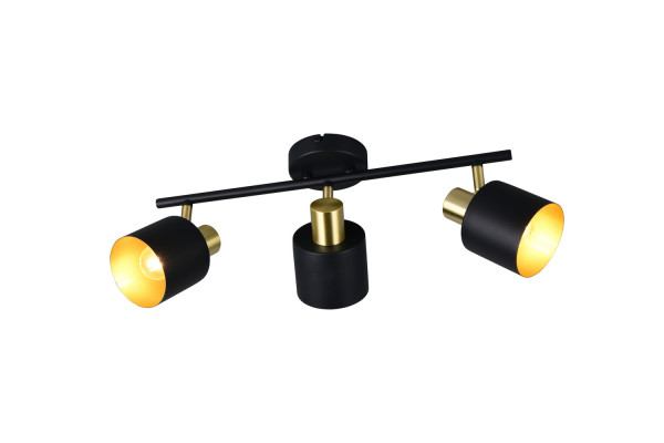 Trio 868800380 Eva E14 Strahler 3-fach Schwarz-Gold