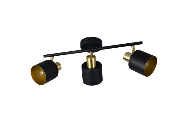 Trio 868800380 Eva E14 Strahler 3-fach Schwarz-Gold