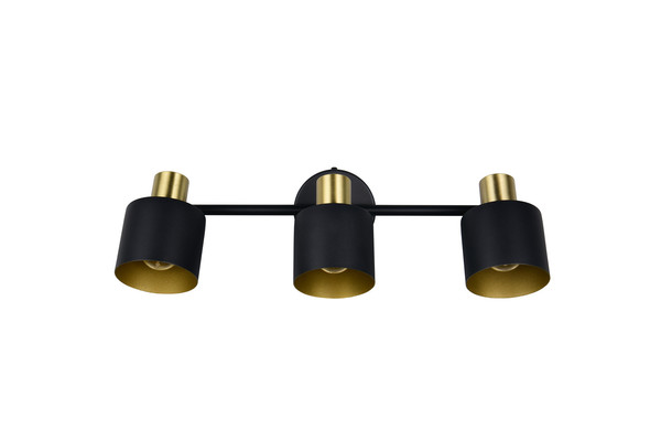 Trio 868800380 Eva E14 Strahler 3-fach Schwarz-Gold