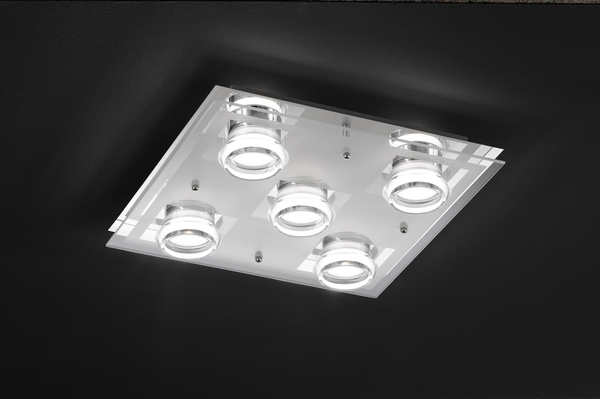 Wofi Moody LED Deckenleuchte 5-fach 25W chrom