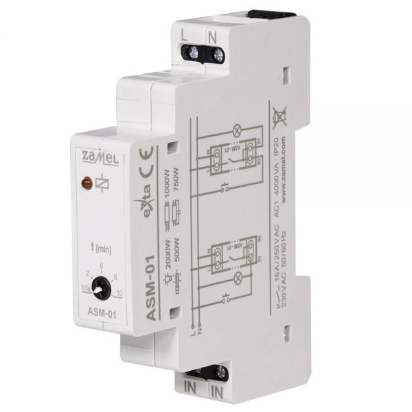 Zamel Treppenhaus-Verzögerungsschalter für DIN-Tragschiene ASM-01